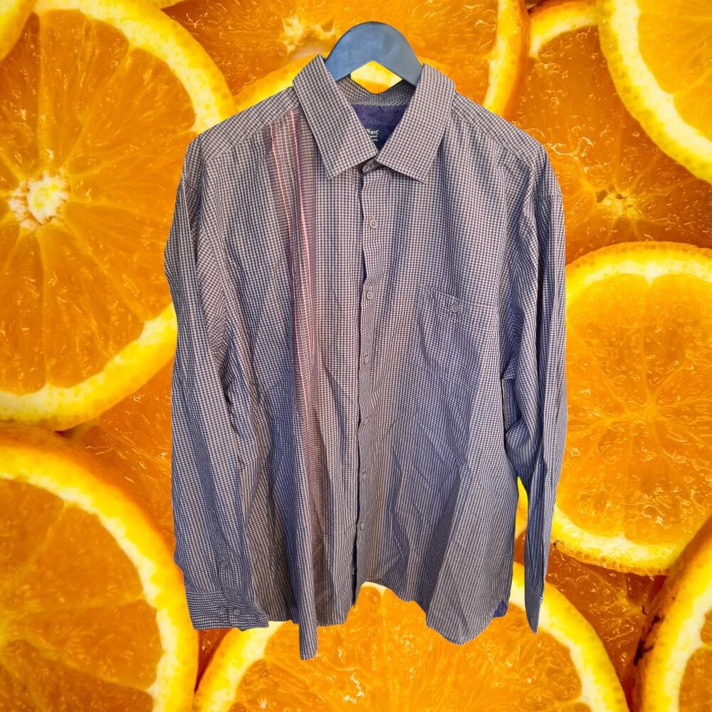 NWT Nat Nast American Fit Button Up Check Shirt with Colorful Design Size XL